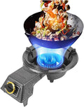 Portable Gas Stove with 1 Burner,7.0KW Camping Gas Cooker,Cast Iron Pot Rack,with Flameout Protection,for Natural Gas/liquefied Petroleum Gas(LPG)