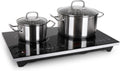 Klarstein VariCook XL - Double Plan de cuisson à Induction, 3100 W : 1300 w ou 1800 W, 10 niveaux de Puissance, Timer, écran LED, commande Tactile, Noir