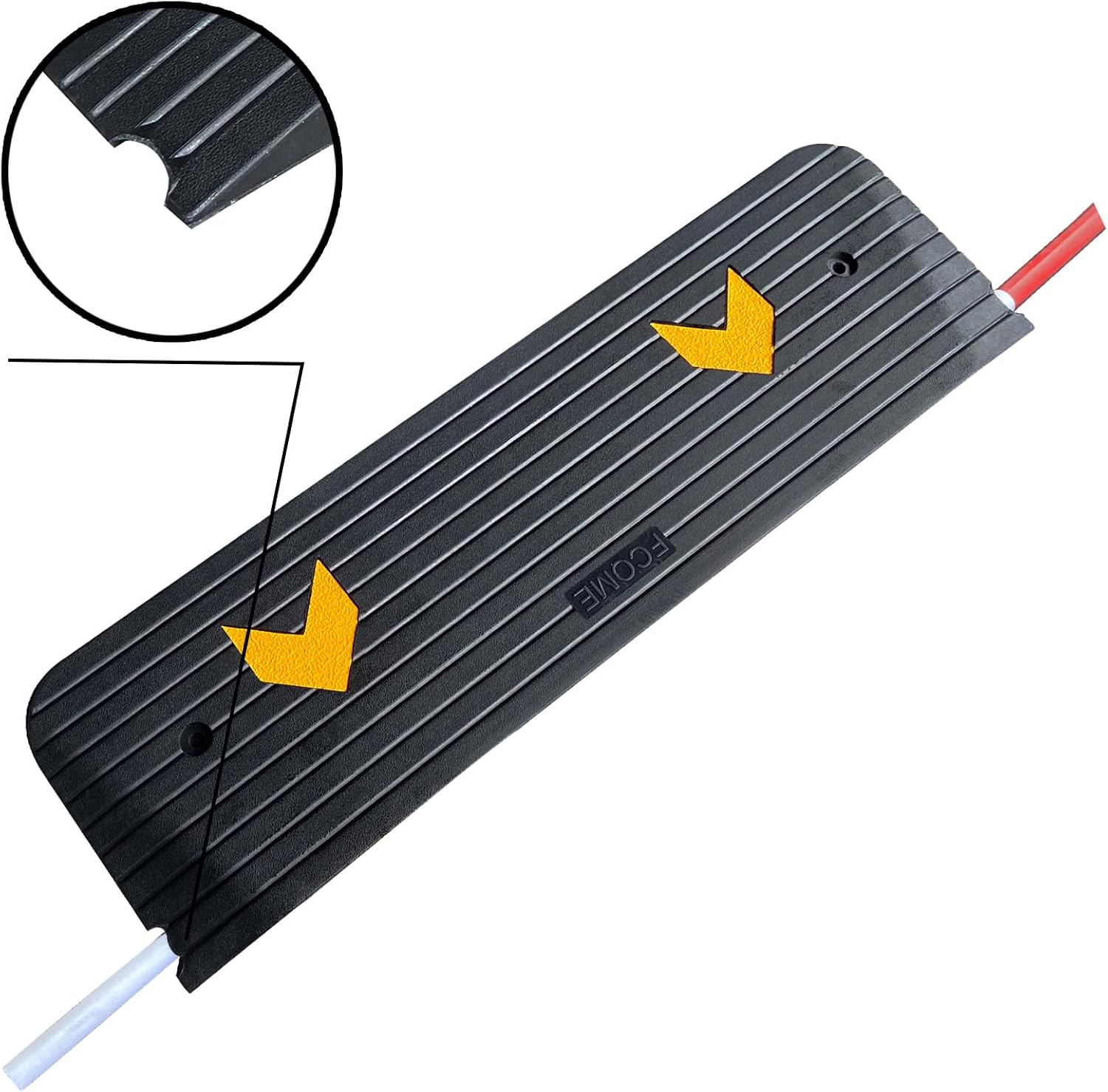 Rubber Threshold Ramp for Doorways Heavy Duty 10cm 4' Rise Wheelchair Ramp, 1 Pack Recycled Rubber Power Curb Ramp for Door Threshold Wheelchair Scooter Curb (RTR100)