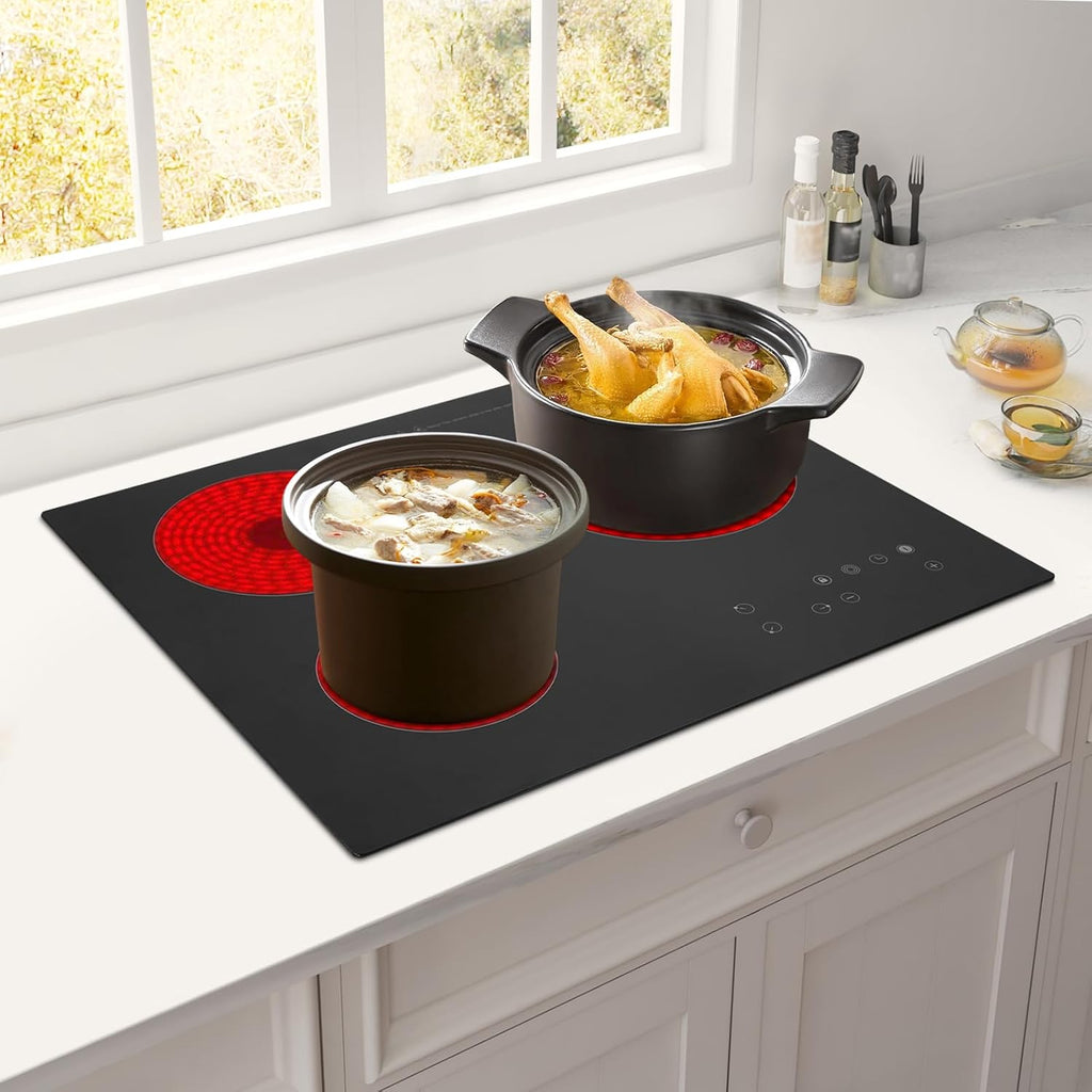 Electric Ceramic Stove,Induction Cooktop 3 Burners Radiant Electric Stove Top With Timer, Child Safety Lock Easy To Clean, Suitable Ideal For Home Kitchen, Apartment, Rv, Office