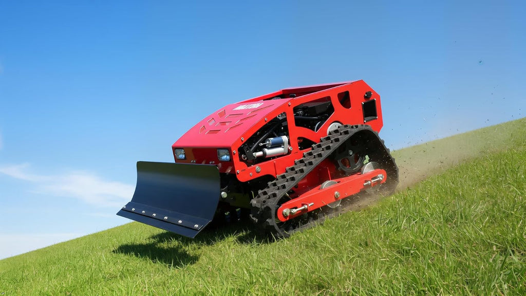 Remote Control Lawn Mower, 9HP Gas Powered, Tracked All-Terrain Mower for Hillside, Lawn & Professional Property Maintenance with Snow Plow Option