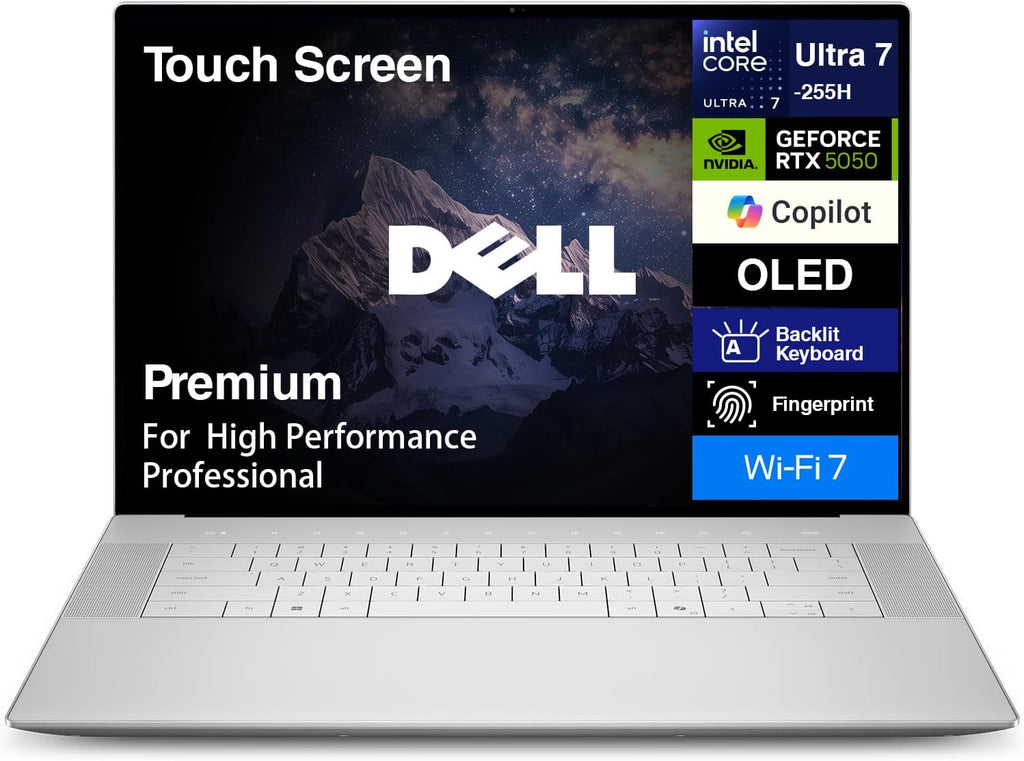 Dell Premium 16 (Previously XPS 16) High Performance Laptop, 16.3' 4K OLED Touchscreen 15th Gen (Intel Ultra 7-255H, 32GB LPDDR5X, 1TB M.2 SSD, GeForce RTX 5050, Fingerprint, Backlit KB, Win 11 Pro)