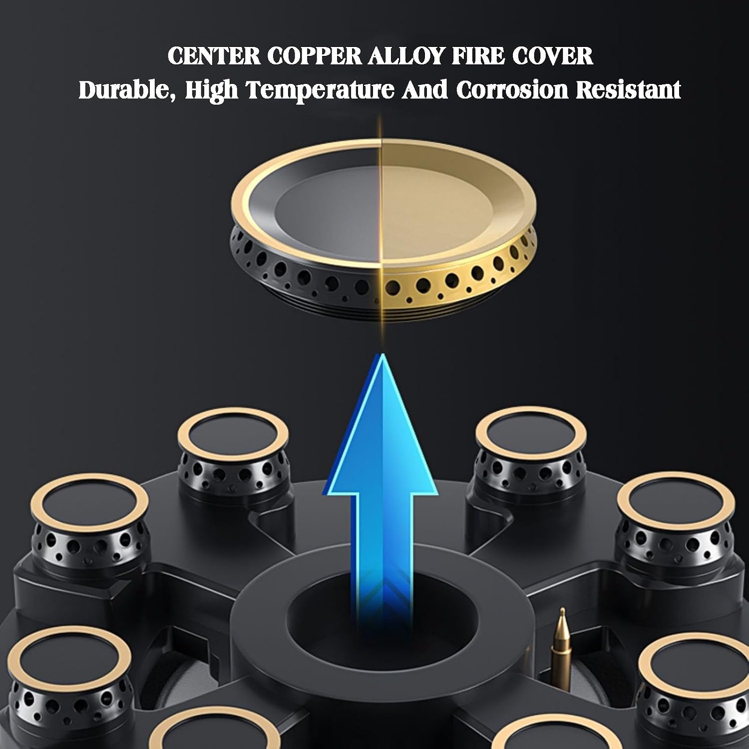 Gas Stove,Desktop Nine Chamber Stove Cooktop,1 Burners Gas Stoves Cooktop with Thermocouple Protection,Suitable for Home,Heat Load 17742.4BTU,NG/LPG (Color : LPG), 54768