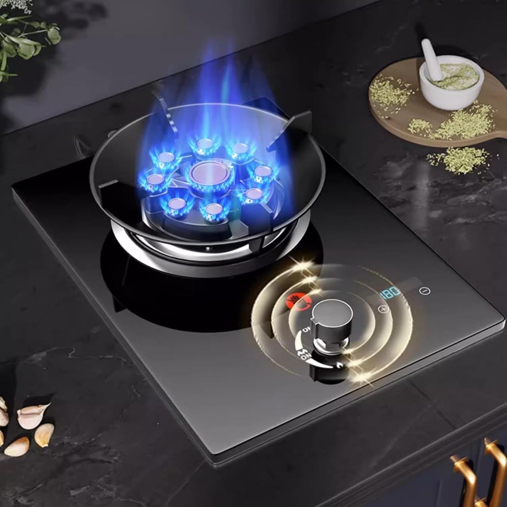Gas Stove 1 Burner,5.2KW Catering Indoor Regulators,Gas/LP Gas Conversion Stove,with Flameout Protection and Timer,for Home Kitchen(LPG)