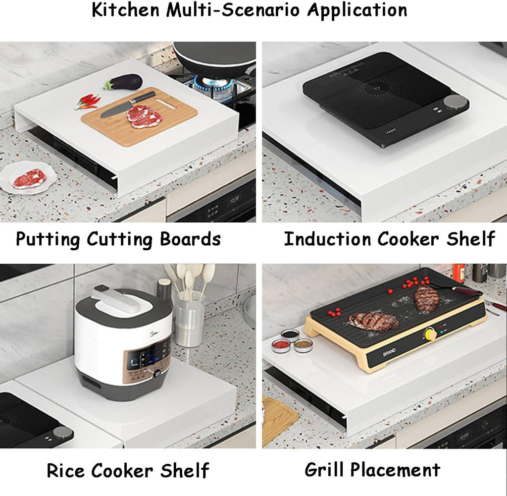Gas Stove Cover Board 30 Inch Stovetop Cover L-Shaped Folded Edge Induction Cooker Holder for Counter Space, Sink, Rv，Electric Stove(80x50x7 cm)