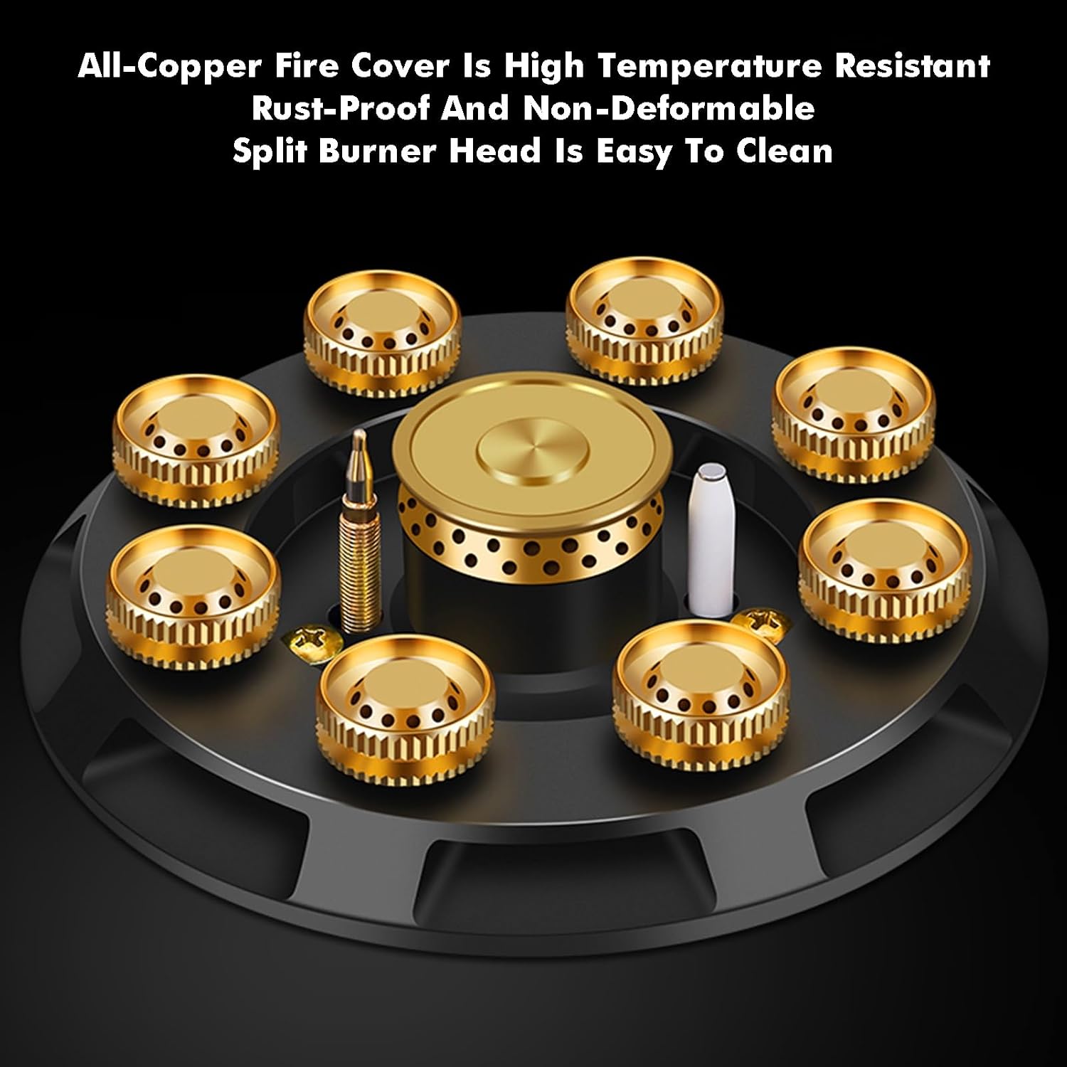 Single Burner Gas Stove,5.2KW Nine-Cavity High-Firer,Tempered Glass Top Cooking,with Flameout Protection,for Natural Gas/liquefied Petroleum Gas(LPG)