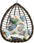 HUHJYUGE Egg Chair Cushion Only, Outdoor Hanging Swing Chair Seat Cushion Replacement, Thicken Waterproof Washable Hammock Chair Cushion with Headrest and Armrests, for Garden