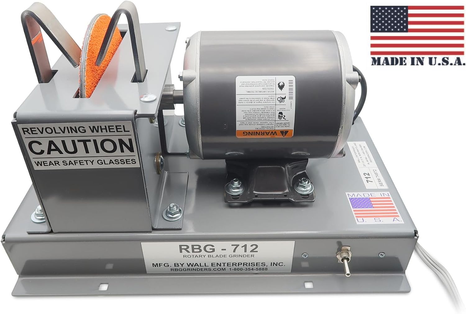 RBG-712 Blade Grinder & Sharpener Bundle with 7-inch Sharpening Wheel, Grit Collector and Spare Disc