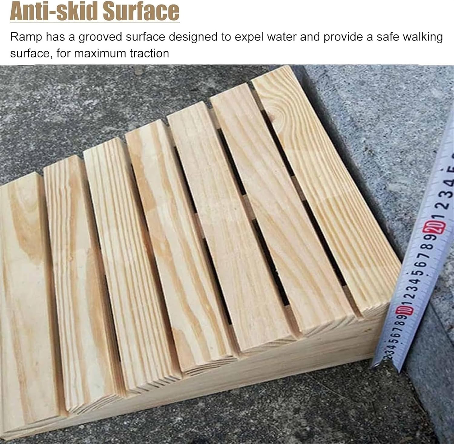 Ramps Threshold Ramp, 5/6/7/8/10 Inch Rise Wheelchair Ramps for Doorways Front Door Garage, Wood Home Threshold Ramps for Walkers Motorcycle Disabled Chair, Non-Skid Surface(30x33.8x13cm/11.8x13.3x5in