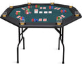 ZivPlay Poker Table Foldable Texas Holdem Poker Table Portable with Folding Legs for Card Game and Casino Gambling 8 Player Octagon (48)