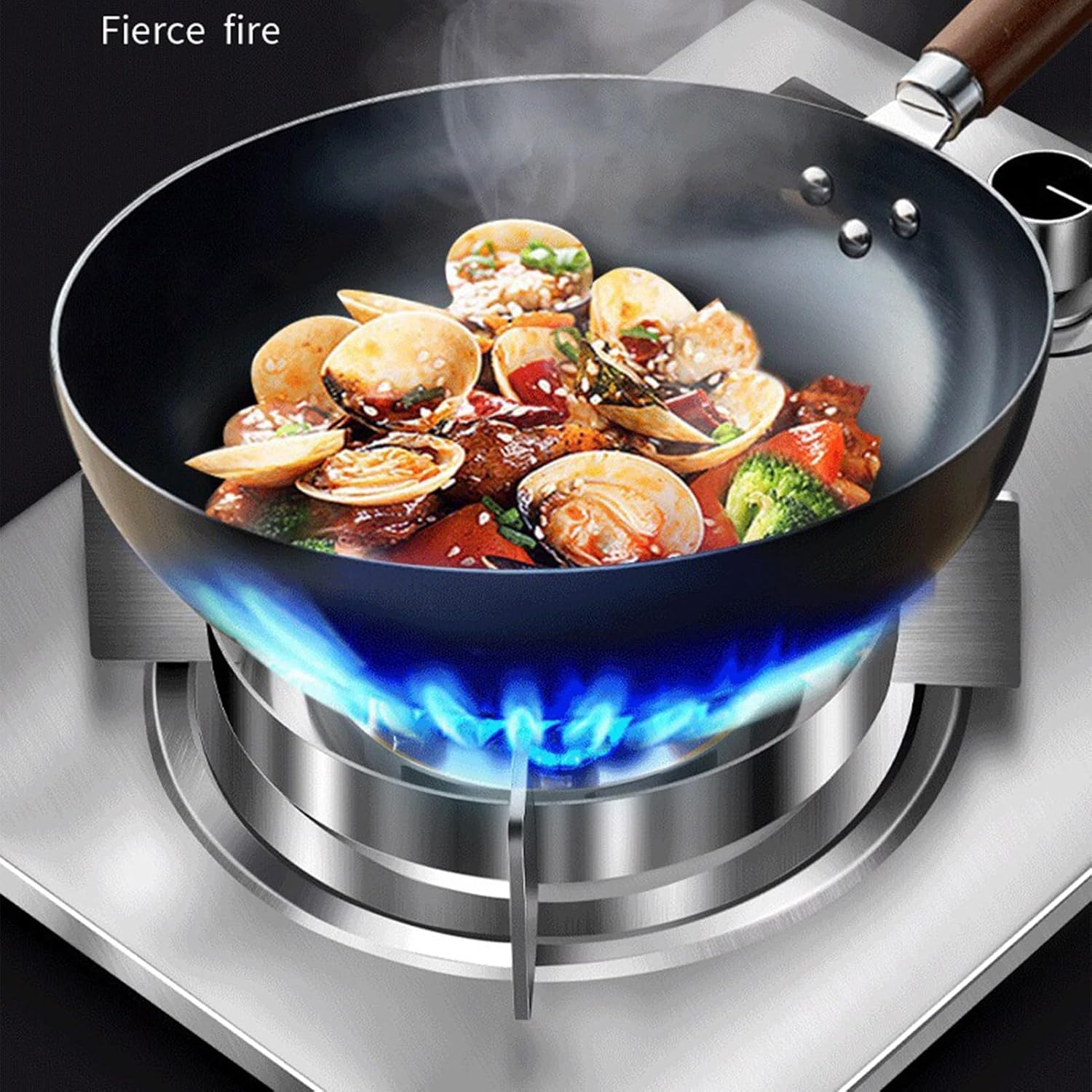 Gas Stove 1 Burner,7.2KW Nine-Cavity High-fire Timer,Gas/LP Gas Conversion Stove,Stainless Steel Indoor Regulators,with Flameout Protection,for Home Kitchen(LPG)