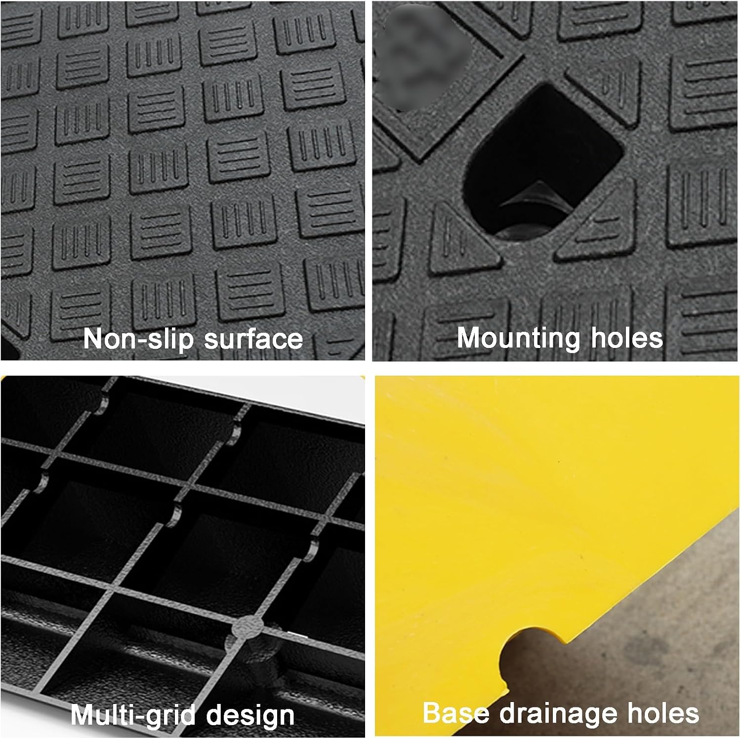 Automotive Curb Ramp 2 Pack Portable Threshold Ramp Antislip Wheelchair Ramp for Loading Dock Sidewalk Driveway(Black,5cm/2in)