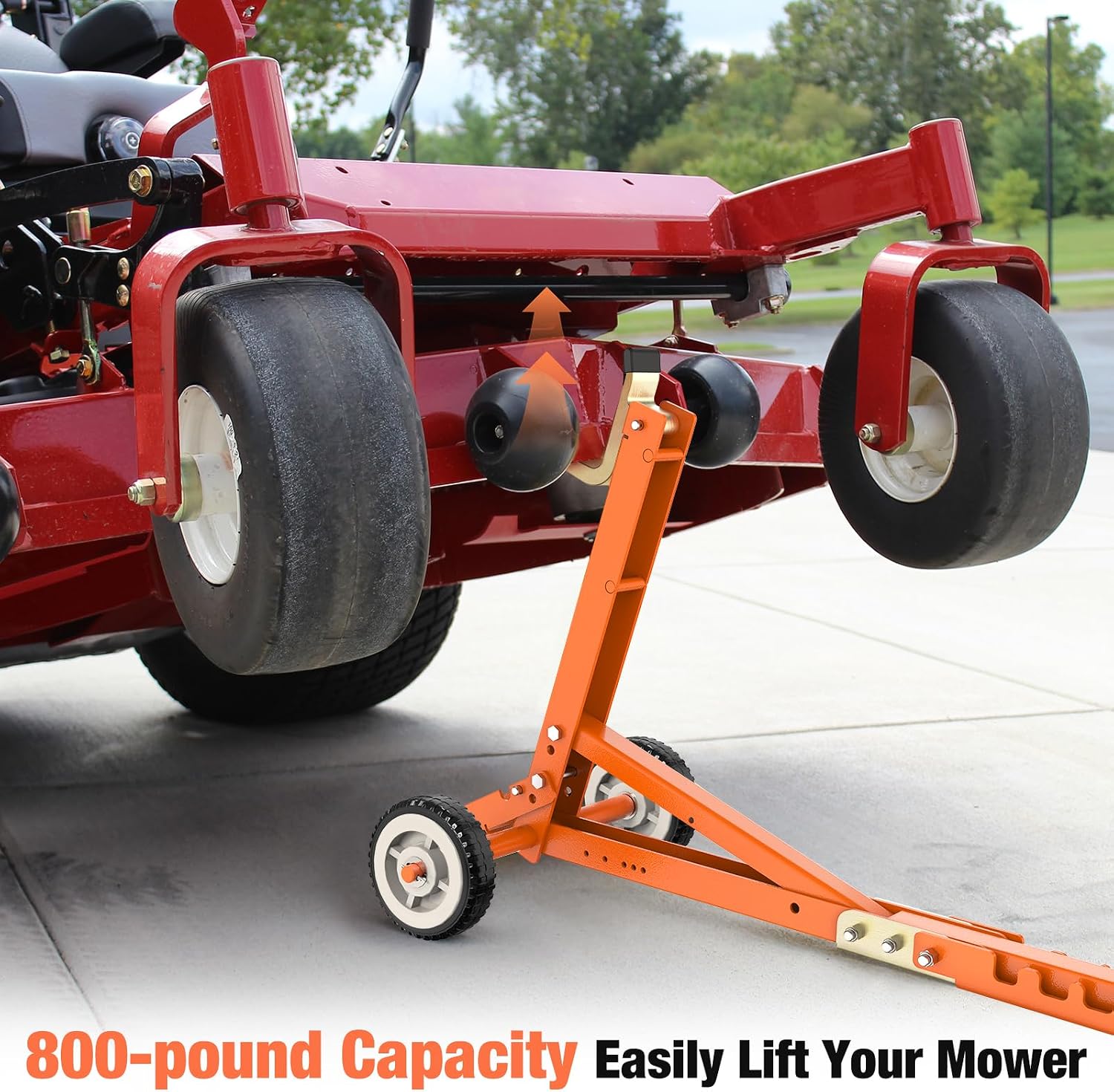 Heavy-Duty Commercial or Push Mower Jack, Lawn Mower Lift and Zero Turn Mower Lift that Lift Up to 800 lbs, for the Zero Turn Mower and Lawn Mower, Safer Blade Change, Foldable & Portable