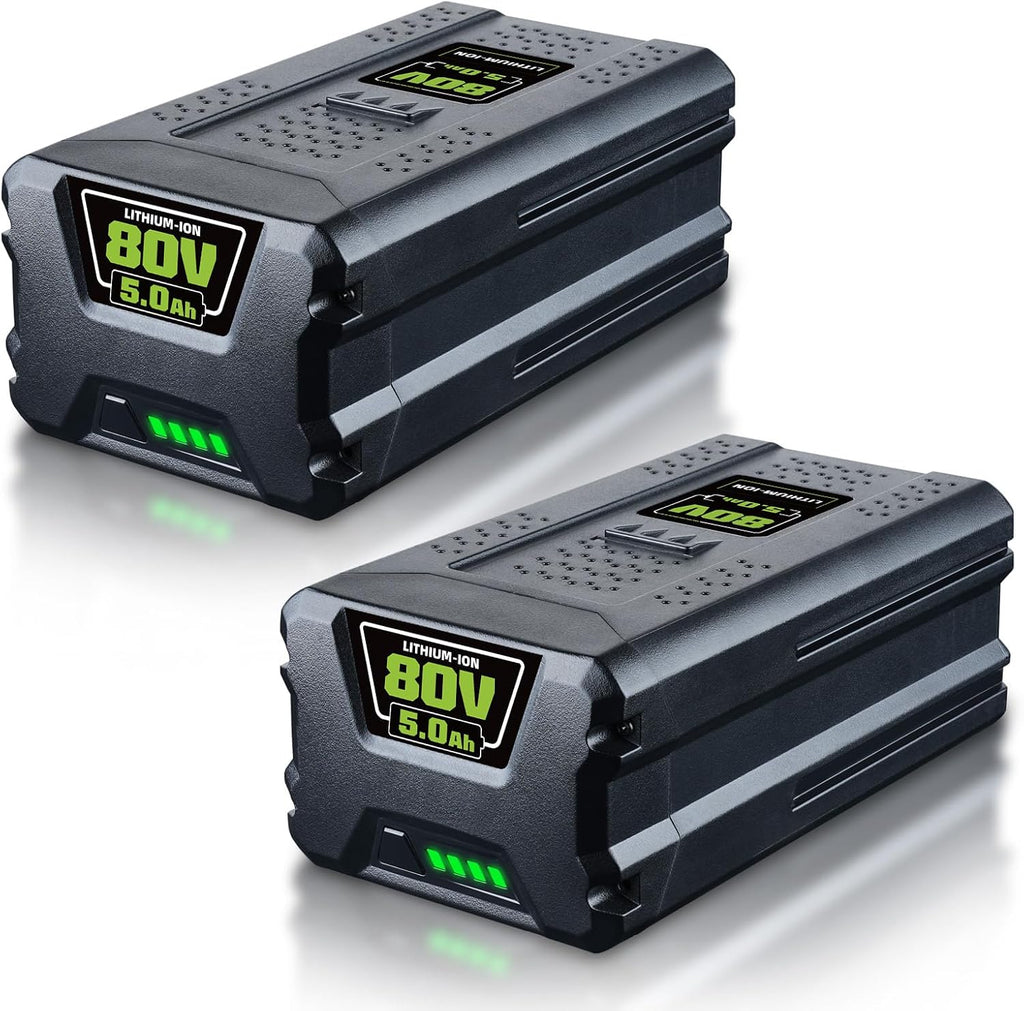 FERRYBOAT 5.0Ah 80V GBA80200 Replacement for Greenworks 80V Battery GBA80200 GBA80250 GBA80400 GBA80500 Compatible with Greenworks 80V Max Series Cordless Power Tools Two Packs