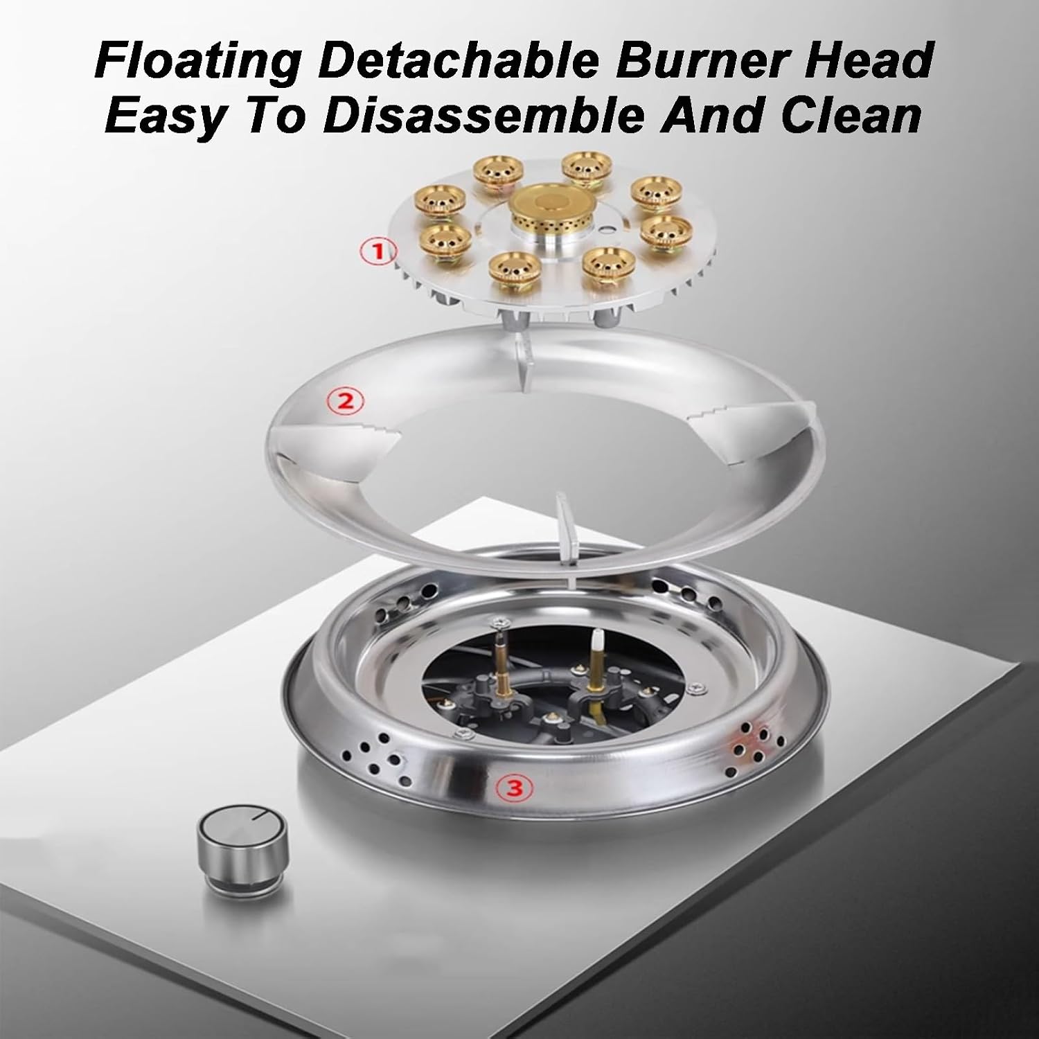 Gas Stove 1 Burner,5.2KW Natural Gas/Liquefied Gas Conversion Stove,Household Stainless Steel Single Burner Gas Stove Embedded and Tabletop Installation(NG)