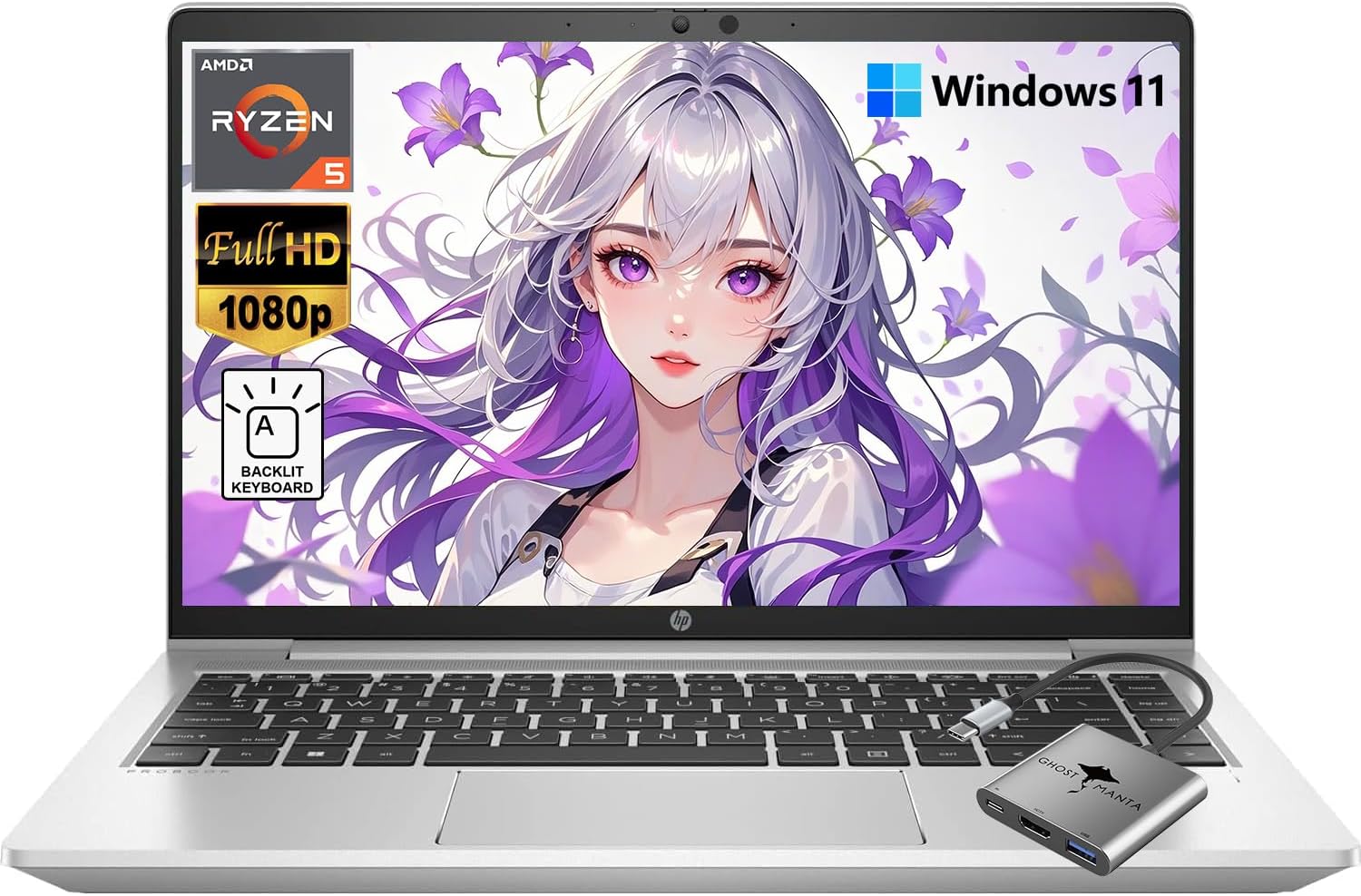 HP Probook G8 14' FHD Business Laptop, 32GB RAM 1TB SSD AMD Ryzen 5 5600U, Computer for College Students and Study-Home with Backlit Keyboard Webcam Wi-Fi HDMI Wolf Security Win 11, W/Accessory