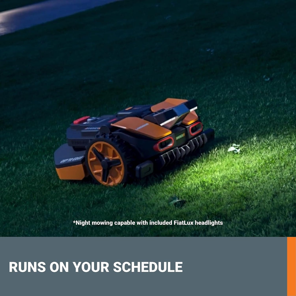 WORX Landroid Vision Robotic Lawn Mower, Wire Free Robot Mower with Active Obstacle Avoidance, WiFi & Bluetooth Connection, APP Control, 3/4 Acre, WR230