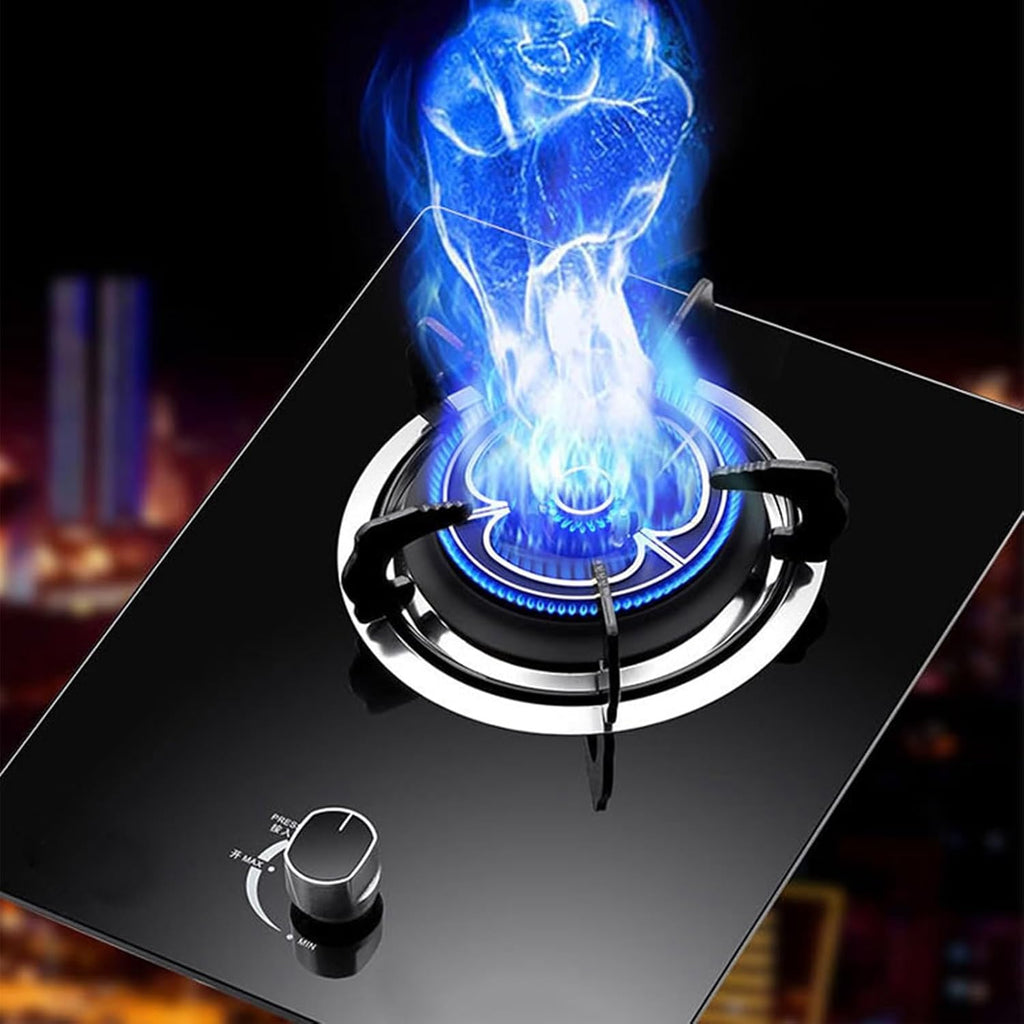 Gas Stove 1 Burner,Portable Gas Stove,Kitchen Counter Top Stove 4.8KW Gas,Gas/LP Gas Conversion Stove,Tempered Glass Cast Iron Pot Rack,with Flameout Protection(LPG)