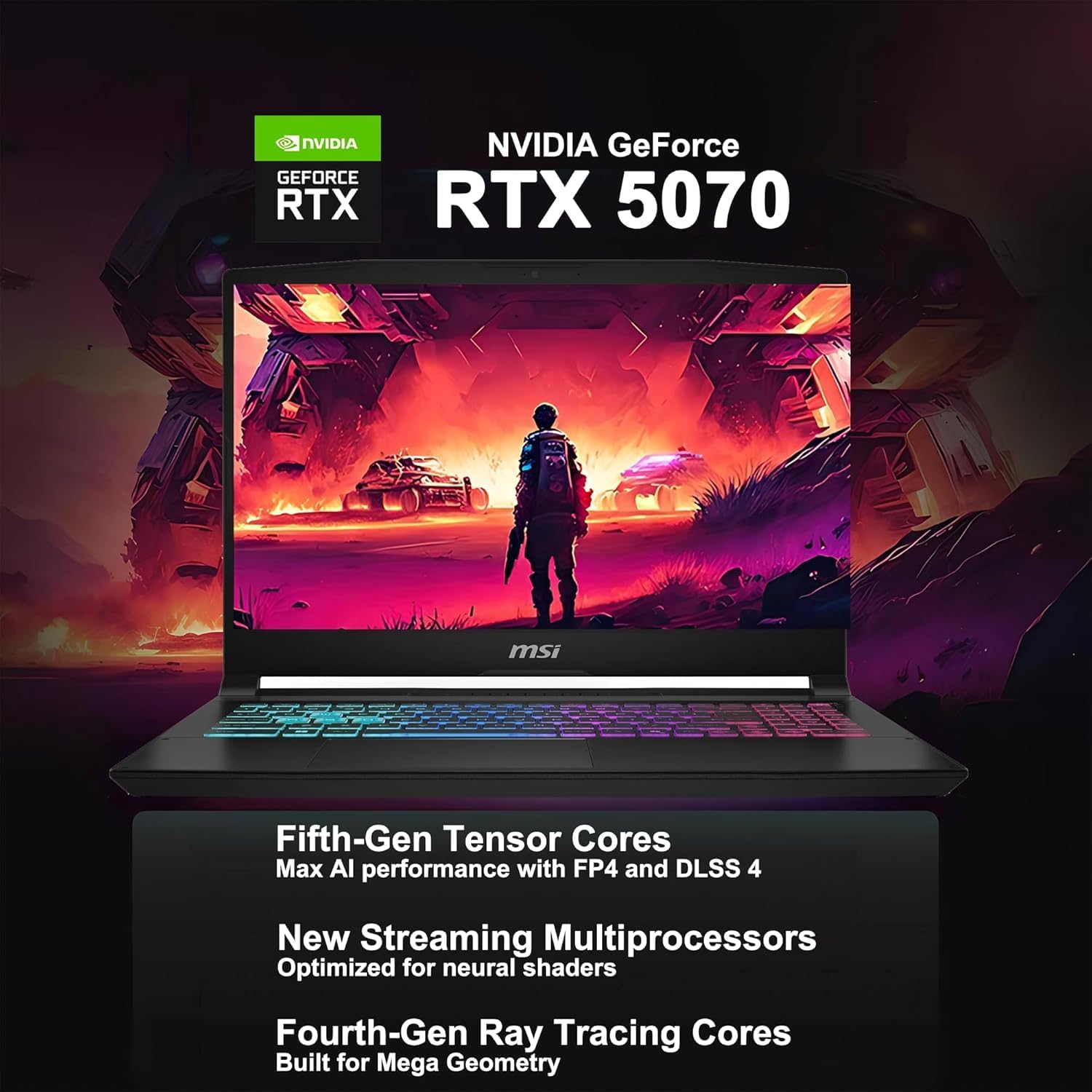 msi Katana 15.6' QHD Gaming Laptop, Intel Core i7-14650HX, NVIDIA GeForce RTX 5070, 64GB RAM 1TB SSD, 4 Zone RGB Backlit Keyboard, WiFi 6E, Webcam, 256gb 9H Docking Station, Windows 11 Home, Black