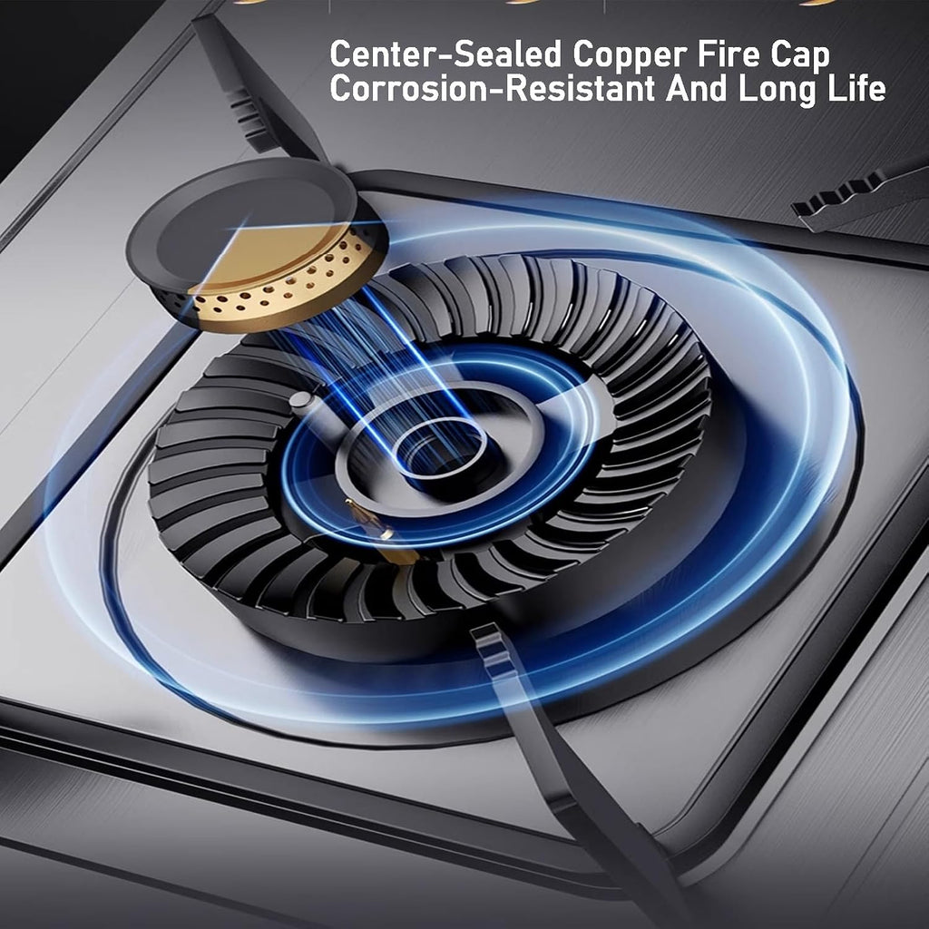 Single Burner Gas Stove,automatic Ignition Stainless Steel Table,portable Camping NG/LPG Gas Stove,for Campsites Hunting Lodges Cabins 5.2kw(LPG)