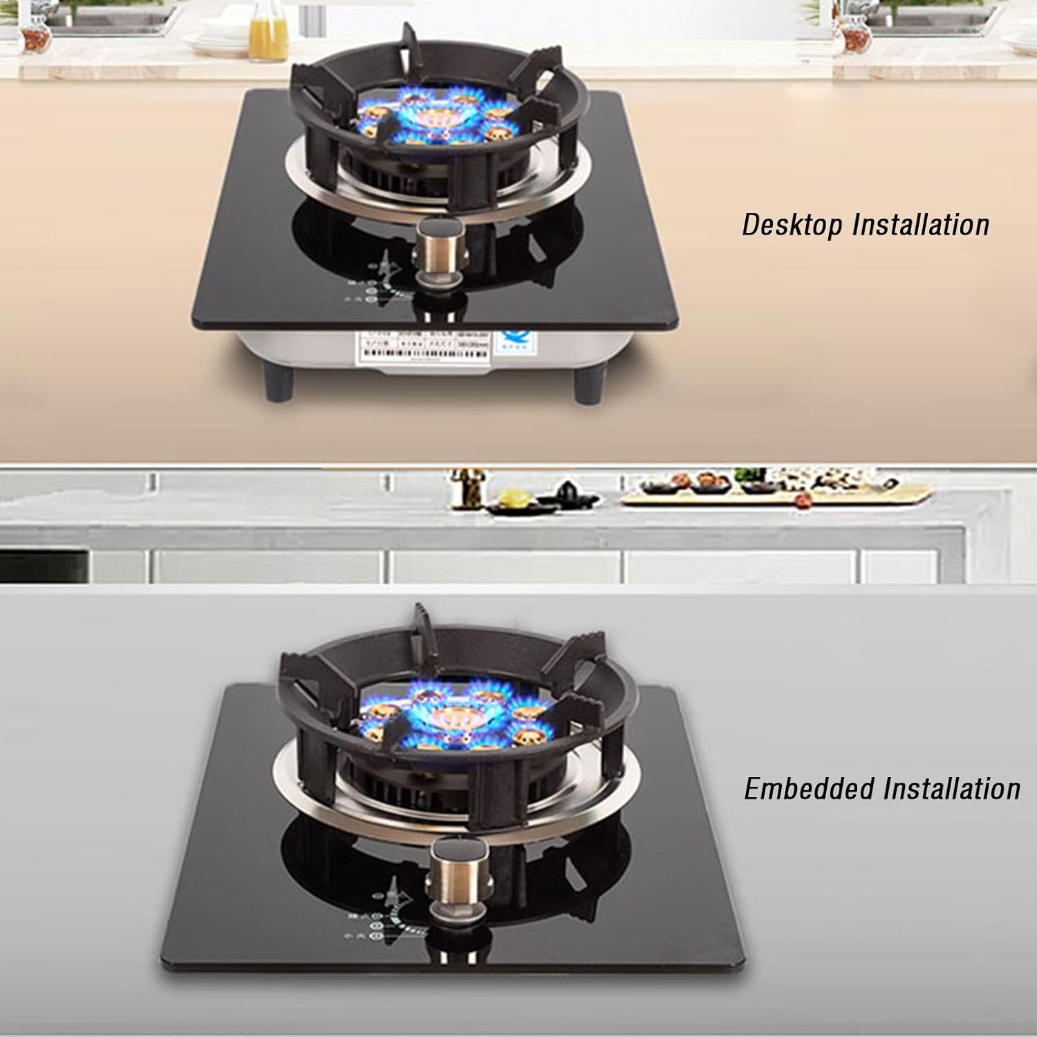 Single Burner Propane Stove,Propane Gas Stove,Desktop Embedded Dual Use,Max 14330.4BTU with Pulse Electronic Ignition Suitable for Apartments Kitchens and More (Color : Style 2, Size : LPG)