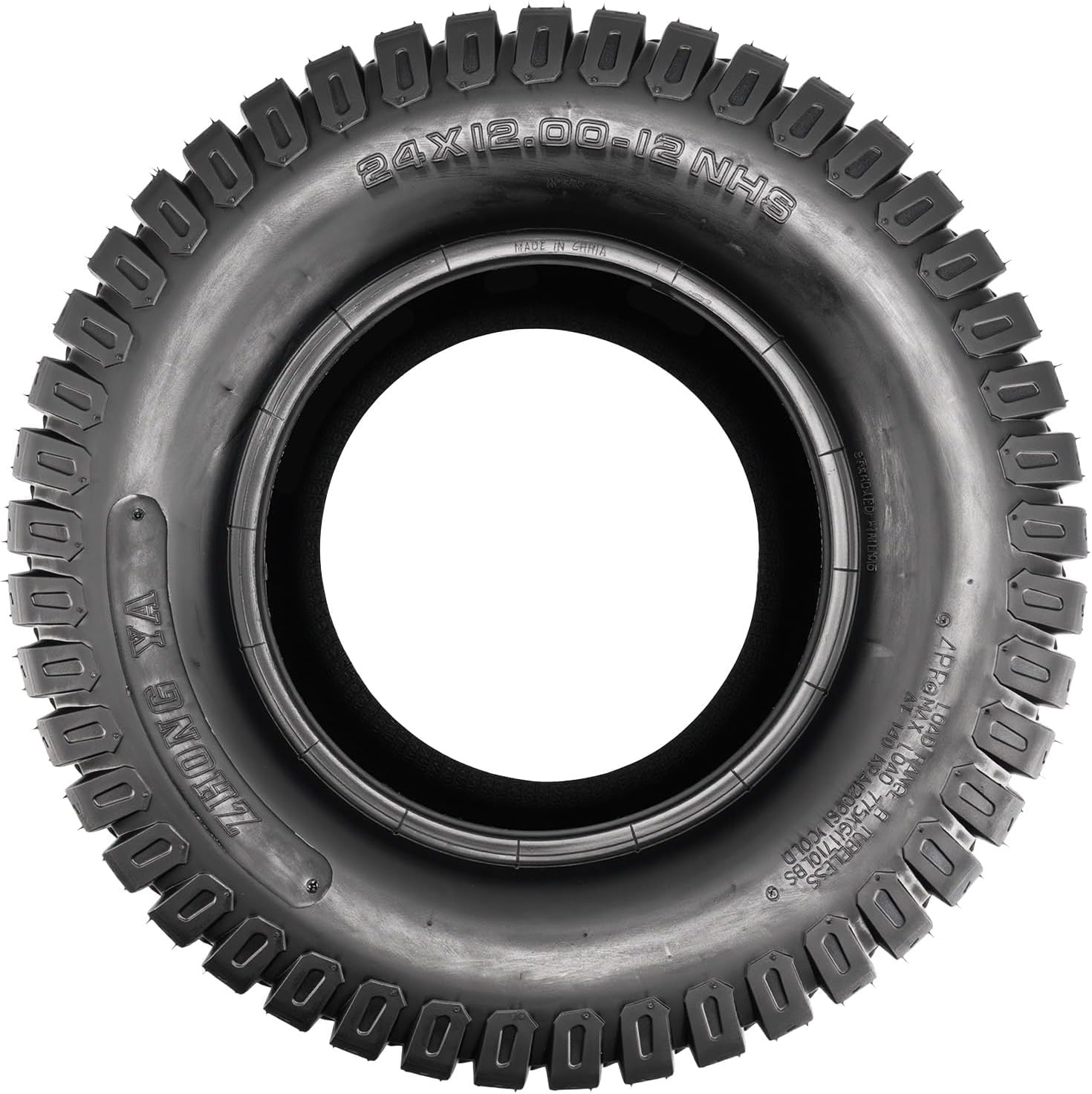 KAX 24x12-12 Lawn Mower Tires,24x12-12 Mud Tires for Off-Road, Golf Carts,4 Ply, 1Pcs,Tubeless Z-160