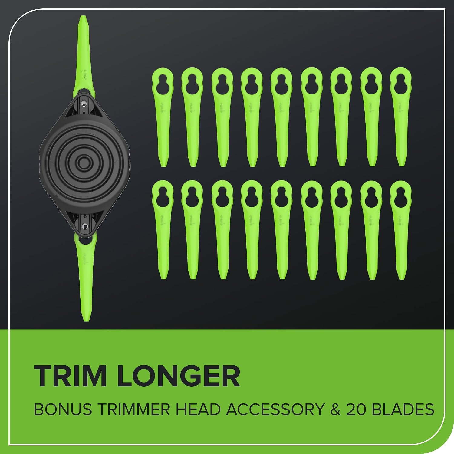 Greenworks 40V 13' Cordless String Trimmer/Weed Wacker + Edger (Includes 20 Blades), 2.0Ah Battery and Charger Included