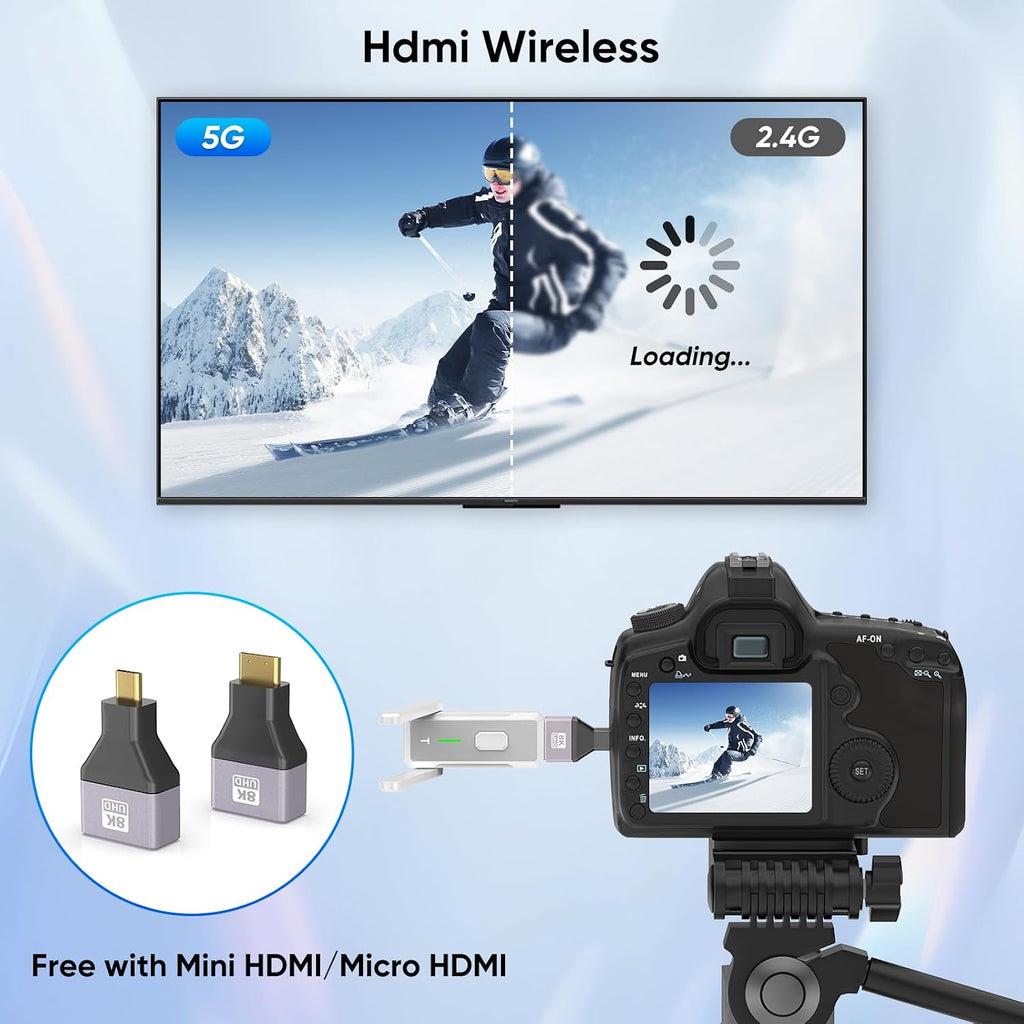 Wireless HDMI Transmitter and 4 Receivers, Up to 6 RXs,No Hot, 150M/500FT, Plug & Play,2.4/5GHz Wirelessly Casting Content to Multiple Screens, Wireless HDMI Splitter for TV/Projector/Laptop (Sliver)