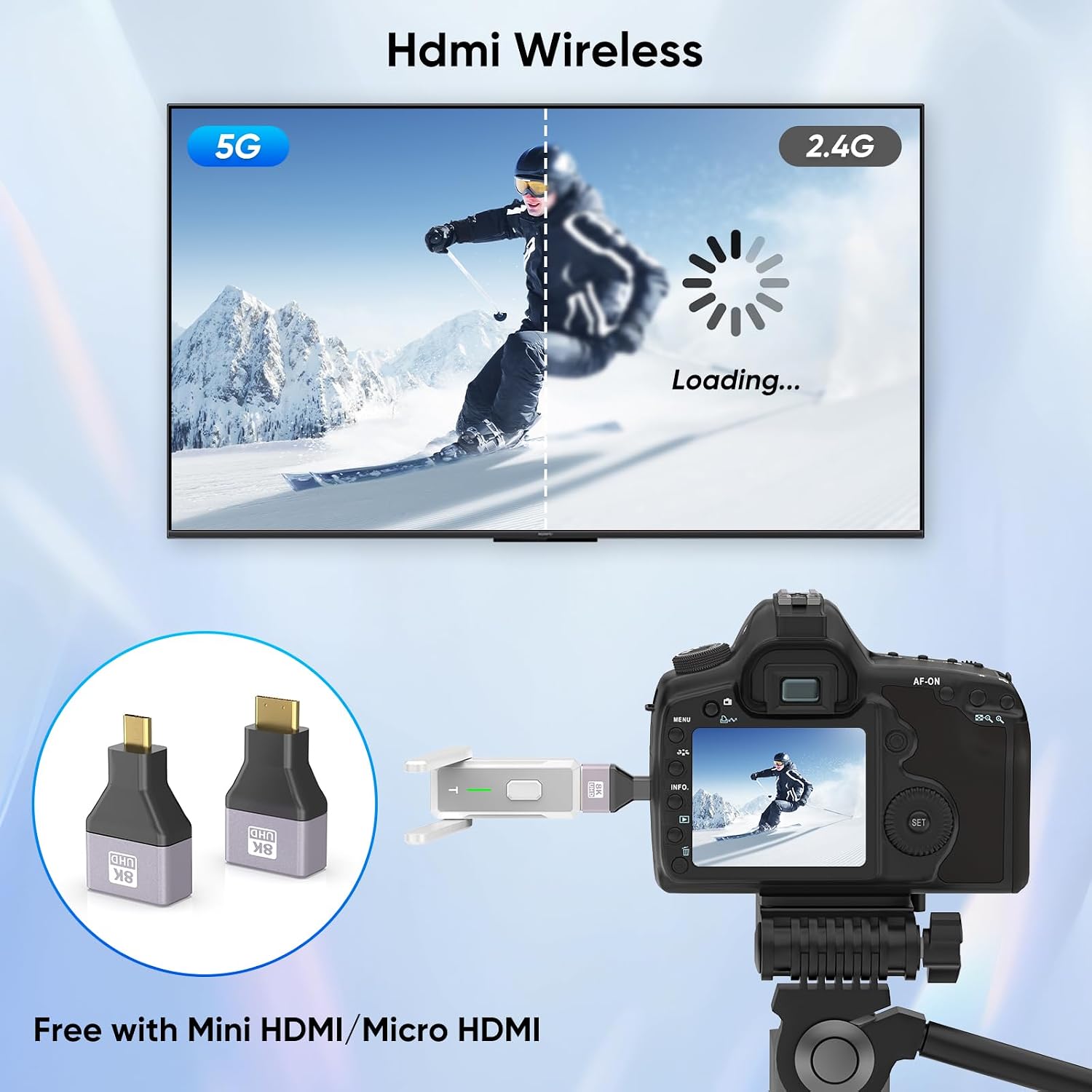 Wireless HDMI Transmitter and 4 Receivers, Up to 6 RXs,No Hot, 150M/500FT, Plug & Play,2.4/5GHz Wirelessly Casting Content to Multiple Screens, Wireless HDMI Splitter for TV/Projector/Laptop (Sliver)