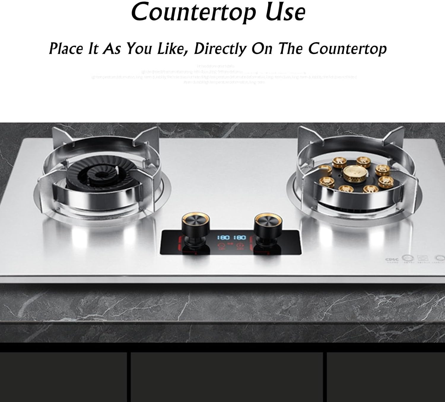 Propane Stove,2 Burners Portable Propane Stove,Stainless Steel Gas Cooktop,Maximum 17742.4BTU Suitable for Home and Commercial Kitchens (Color : NG)