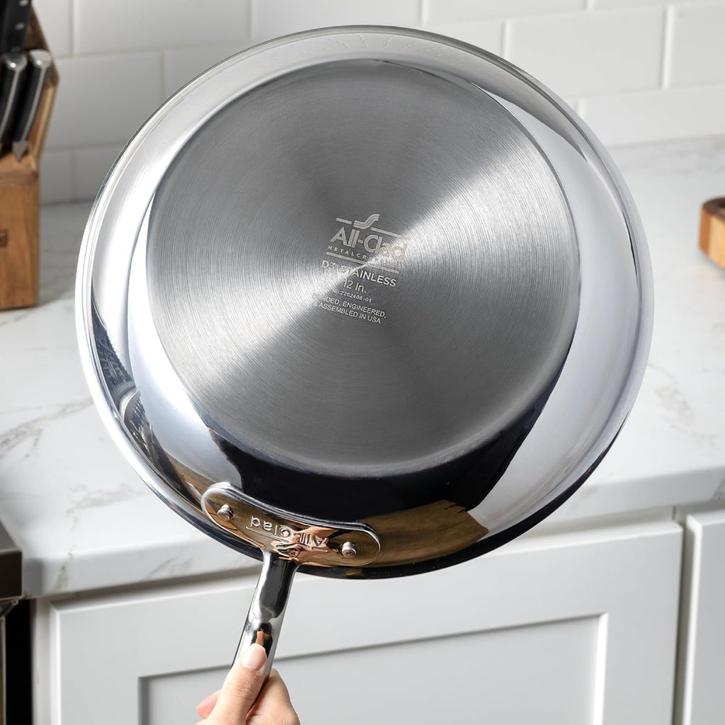 All-Clad D3® Stainless Steel 14 inch Wok Pan- Made in the USA- The Original Bonded Professional Cookware- Oven Safe & Induction Compatible