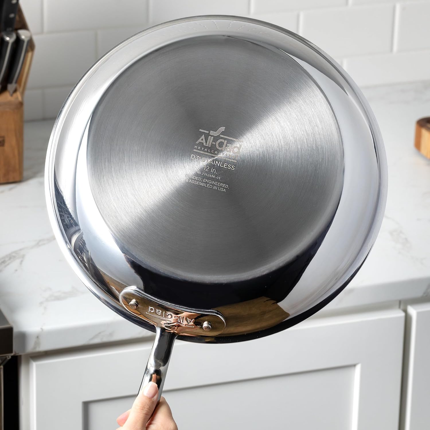 All-Clad D3® Stainless Steel 14 inch Wok Pan- Made in the USA- The Original Bonded Professional Cookware- Oven Safe & Induction Compatible