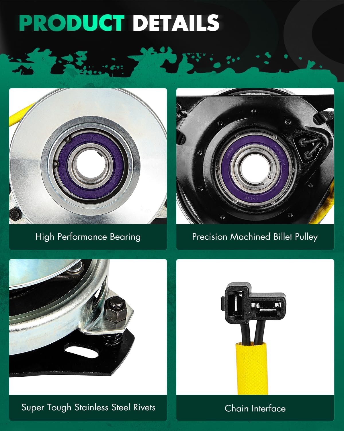 SCITOO PTO Clutch Fit for AYP：140923,for CUB CADE：917170056,for Dixon：532150283,for Husqvarna：170056,for Prime：7-06262,for Rotary：12309,for STENS：255-359,for Warner：5215-73 Electric Lawnmower