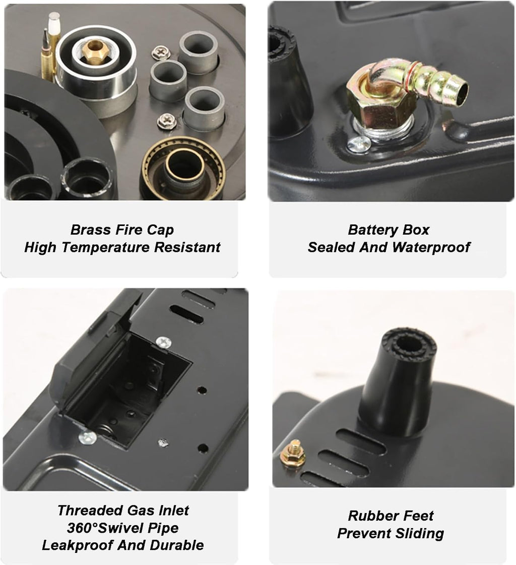 Gas Cooker,Single-Burner 5.2kW Tabletop Gas Stove,Built-in LPG/NG Cooker,for Family Restaurants Food Stalls(LPG)