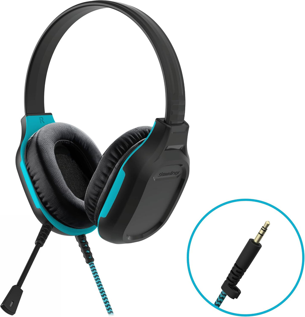 Gumdrop DropTech Wired Headphones w/Mic | 3.5mm (10 Pack) - Long Tangle Free Chew-Proof Cord Rugged Drop Tested and Comfortable for Kids, Students, Classroom and School Use - Black