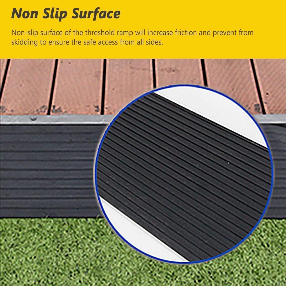 Wheelchair Ramp Wheelchair Ramp 43. 5 Inch Width Threshold Ramp Non-Slip Rubber Scooter Ramp Wheelchair Stair Mower Kerb Ramps for Doors Anti-Slip
