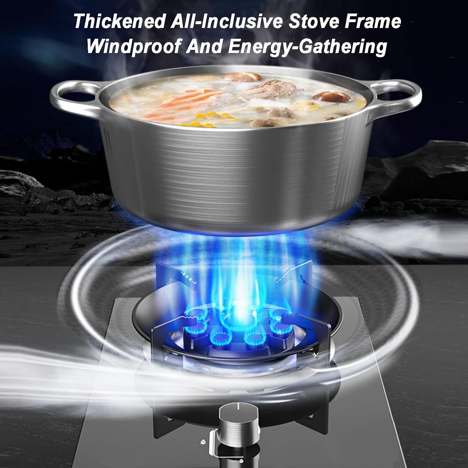 Gas Cooker,Single-Burner Vitreous Panel Gas Stove,5.2kW Desktop Embedded,for Family Restaurants Food Stalls(LPG)