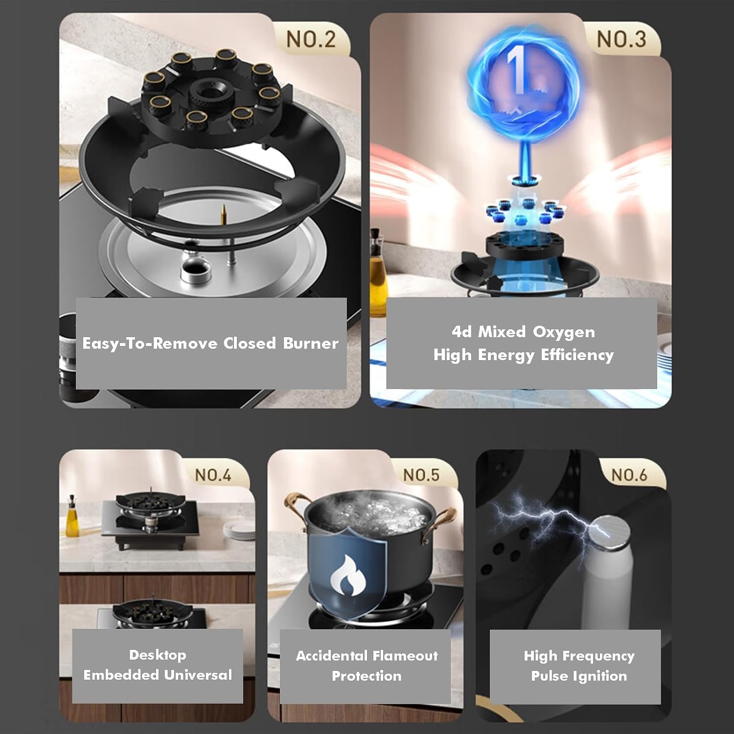 Gas Hob 1 Burner,Black Glass Cooktop with Cast Iron Supports,Flameout Protection,NG/LPG Convertible for Kitchen(LPG)