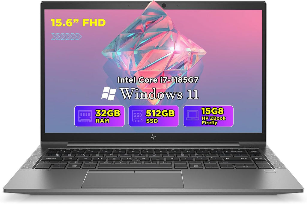 HP ZBook Firefly 15 G8 Laptop Mobile Workstation i7 PC, 11th Core i7-1185G7, 32GB RAM, 512GB SSD, 15.6' FHD (1920x1080), HDMI, Windows 11 Pro (Renewed)
