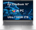 HP EliteBook 660 G11 Business AI PC Laptop (16' FHD+ Anti-Glare, Intel 12-Core Ultra 7 165U, 64GB DDR5 RAM, 2TB SSD), Backlit, Fingerprint, 5MP IR Webcam, 2x Thunderbolt 4, Fast Charge, Win 11 Pro