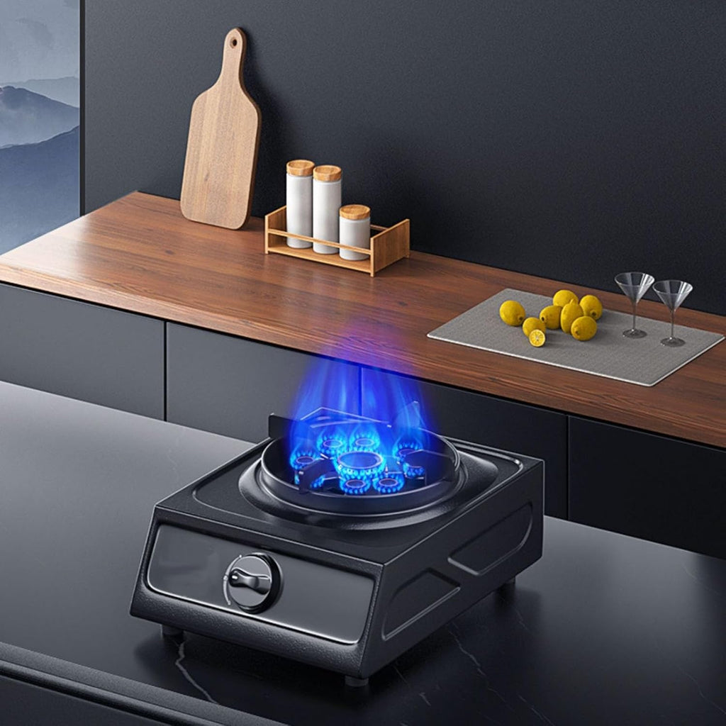 Gas Stove,Desktop Nine Chamber Stove Cooktop,1 Burners Gas Stoves Cooktop with Thermocouple Protection,Suitable for Home,Heat Load 17742.4BTU,NG/LPG (Color : LPG), 54768