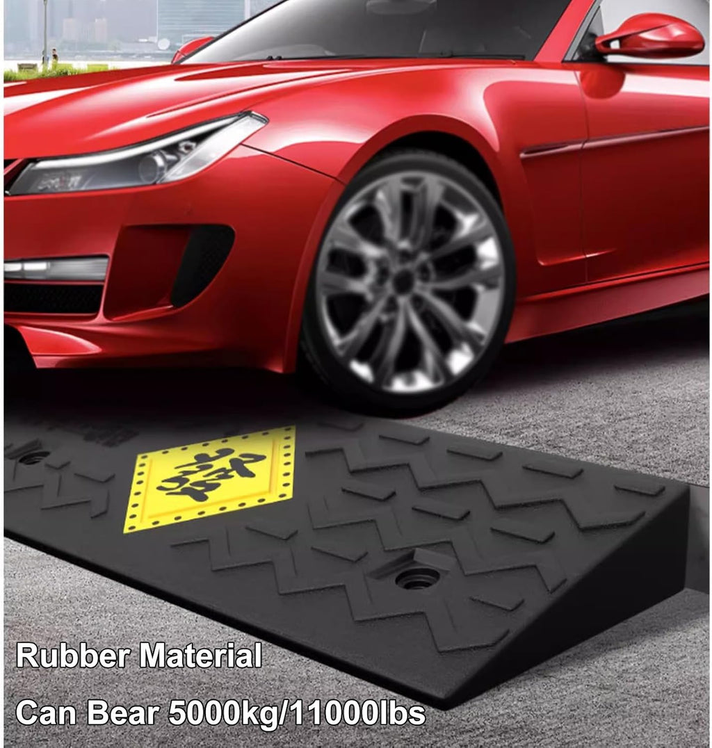 Auto Curb Ramps, Rubber Ramp, 1.6-5.9 in Rise Height Driveway Ramp, Door Threshold Ramp, for Driveway, Loading Dock, Sidewalk, Car, Scooter, Bike, Motorcycle, Wheelchair,(100 * 25 * 7Cm)