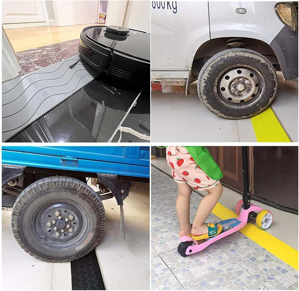 Ramps Portable Threshold Ramps, 3-9cm High, Indoor Curb Ramps, Non-Slip Kerb Ramp for Threshold Wheelchair Scooter Sweeping Robot, Door Step Accessible Rise Channel Mat (Color : Yellow, Size : 100x1