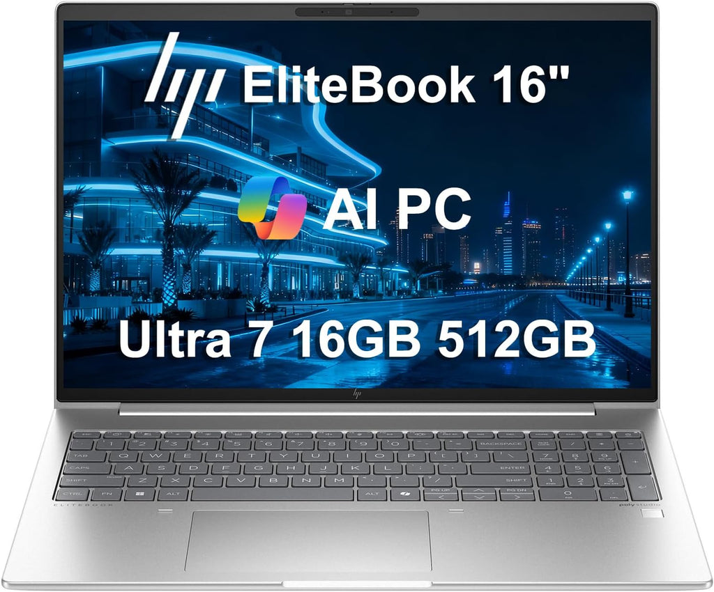 HP EliteBook 660 G11 Business AI PC Laptop (16' FHD+ Anti-Glare, Intel 12-Core Ultra 7 165U, 16GB DDR5, 512GB SSD), Backlit, Fingerprint, 5MP IR Webcam, 2x Thunderbolt 4, Fast Charge, Win 11 Pro