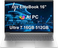 HP EliteBook 660 G11 Business AI PC Laptop (16' FHD+ Anti-Glare, Intel 12-Core Ultra 7 165U, 16GB DDR5, 512GB SSD), Backlit, Fingerprint, 5MP IR Webcam, 2x Thunderbolt 4, Fast Charge, Win 11 Pro