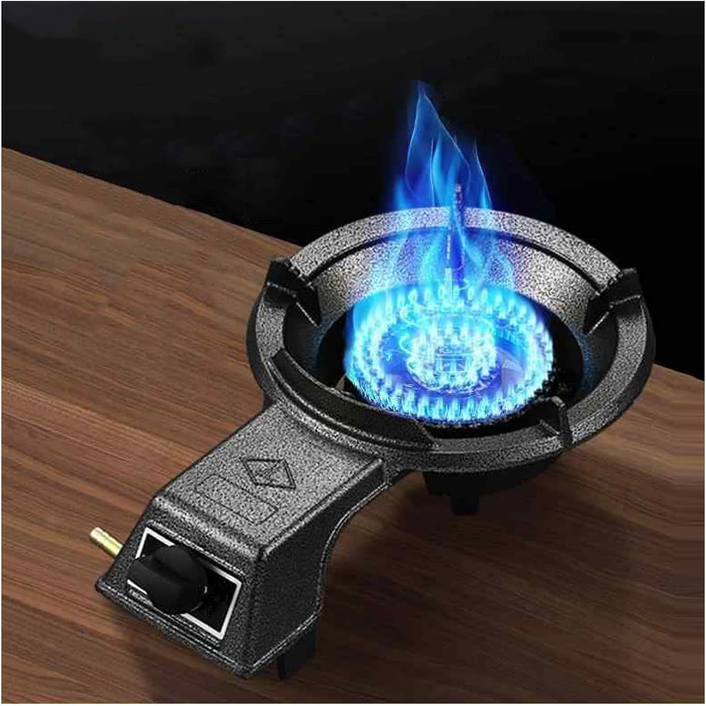 Gas Stove 1 Burner,7KW Household Low-Pressure Liquefied Gas Stove,Integrated Black Cast Iron Pot Rack,Energy-Saving and Gas-Saving,Suitable for Home Use