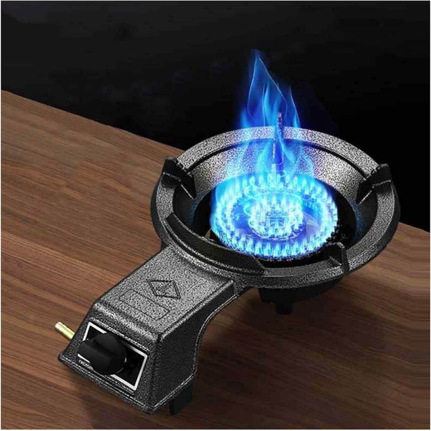 Gas Stove 1 Burner,7KW Household Low-Pressure Liquefied Gas Stove,Integrated Black Cast Iron Pot Rack,Energy-Saving and Gas-Saving,Suitable for Home Use