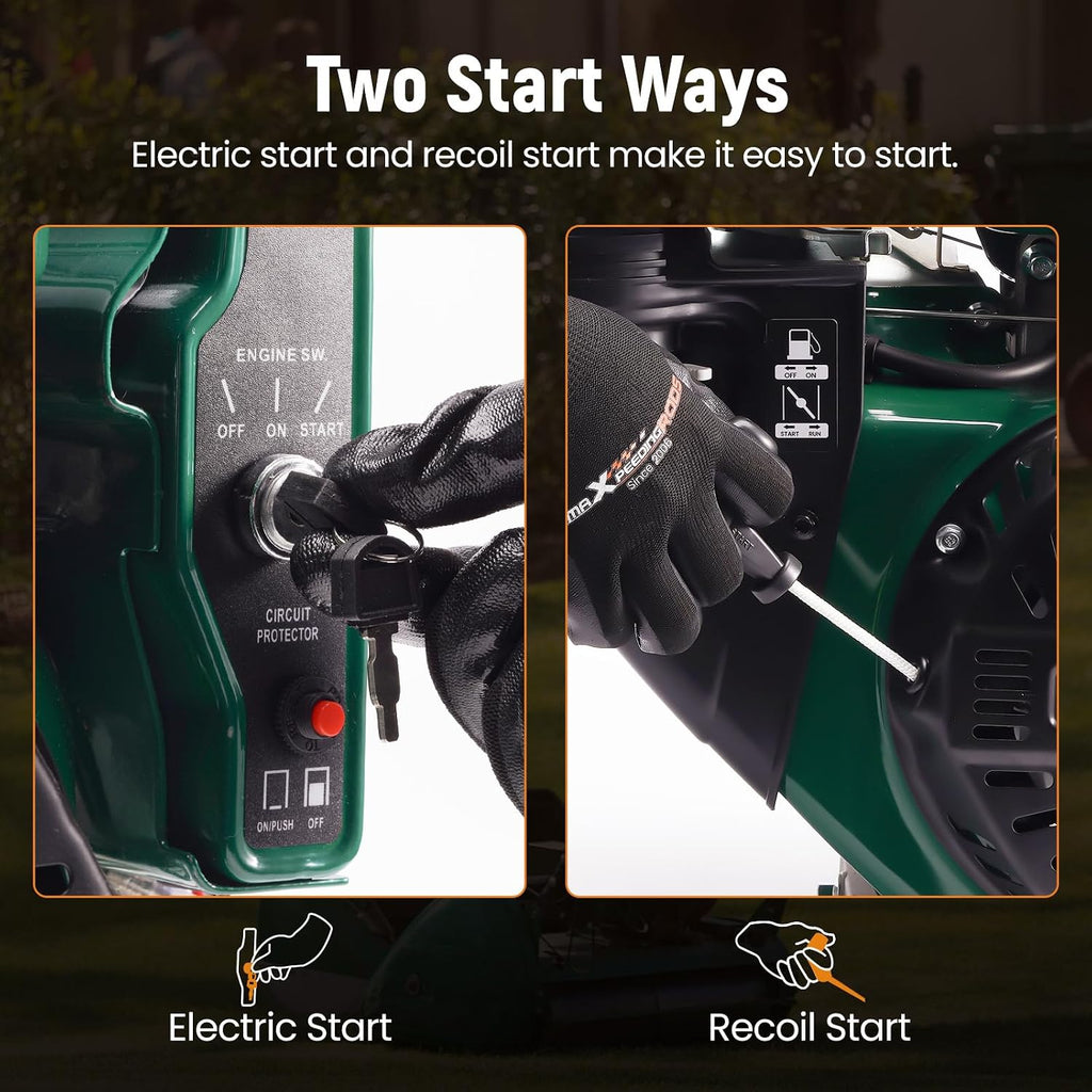 maXpeedingrods 15HP 420cc Gas Engine, Electric Start 4 Stroke OHV Horizontal Gasoline Engine, Shaft 1' (25.4mm) Diameter, Shaft 1/4' Keyway, for Go-Karts Log Splitters Compressors Lawn Mowers