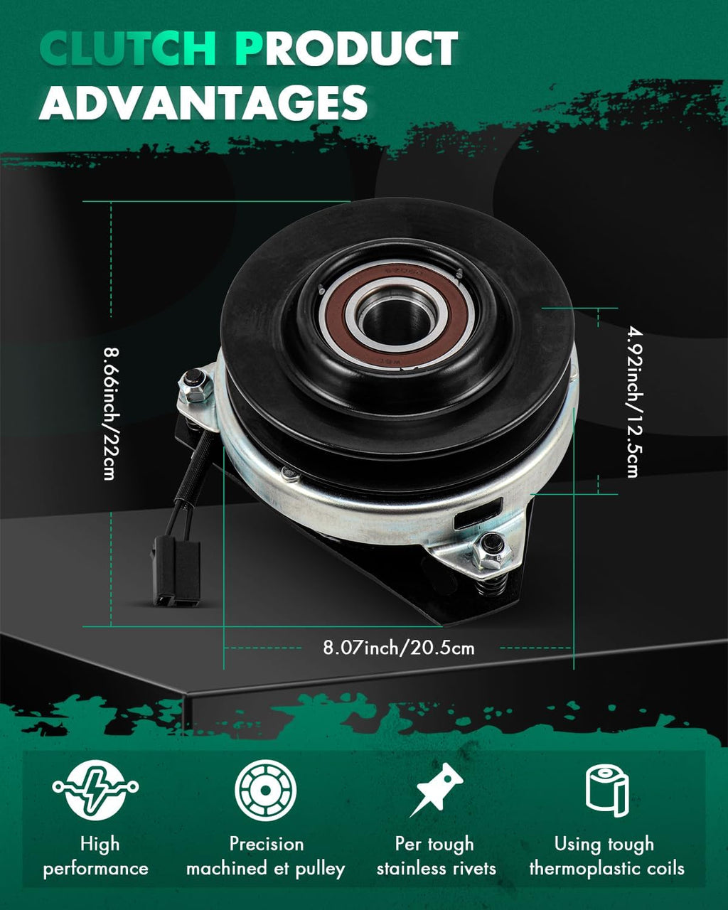 SCITOO PTO Clutch Fits STX30/STX38, LX172/LX173/LX176, 108-111/116-130/160-165/175/112-L, LX172/LX173/LX176/LX178, LX186-LX188