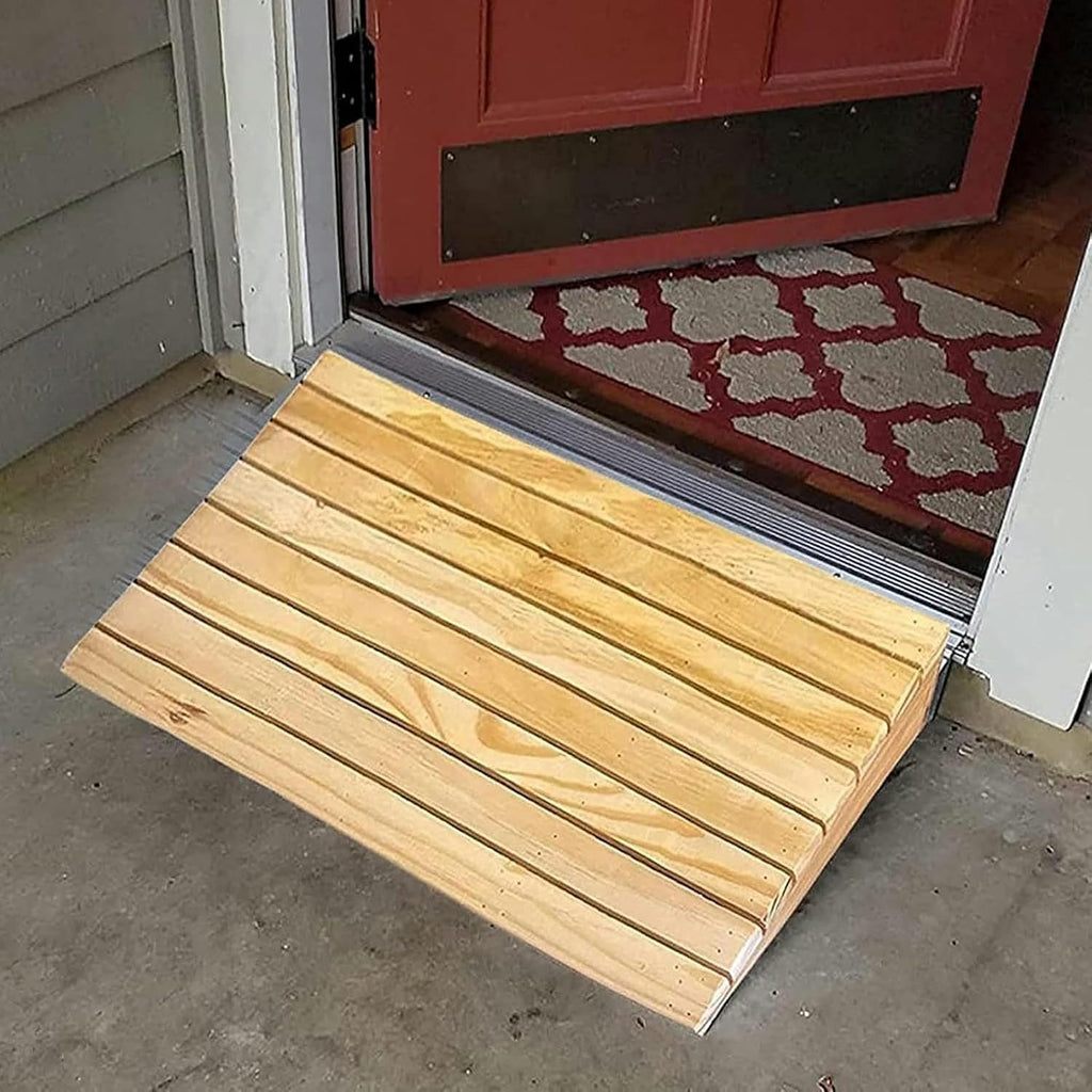Threshold Ramp, Curb Ramp, Stairs Ramps for Wheelchairs for Home, Wooden Doorway Threshold Ramp Rise, Indoor Outdoor Garden Door Ramp/Slope